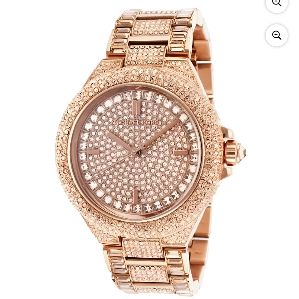 Michael Kors Women's Camile Crystal Rose-Tone Stainless Watch